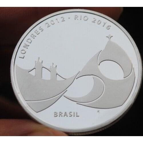 Brazil Torch Handover Rio London games Assembly Plated Commemorative Coin Badge medal Souvenir Party Arts Gifts Souvenir 1PCS