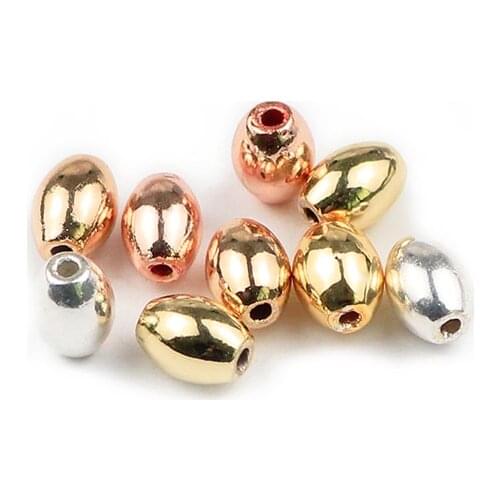 ZHBES 4x6mm Natural Stone Oval Shape Hematite Gold Silver Spacer Grain rice Loose Beads For DIY Jewelry Making Bracelet Findings