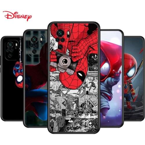 TPU Silicone Cover Marvel Cute Spider Man For Xiaomi Redmi Note 10 10S 9 9S Pro Max 9T 8T 8 7 6 5 Pro 5A Phone Case
