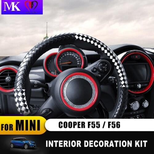 For mini cooper F56 F55 car-styling Interior Decoration Rings Center Dash Board Internal Decoration Circle Cover Sticker (11pcs)