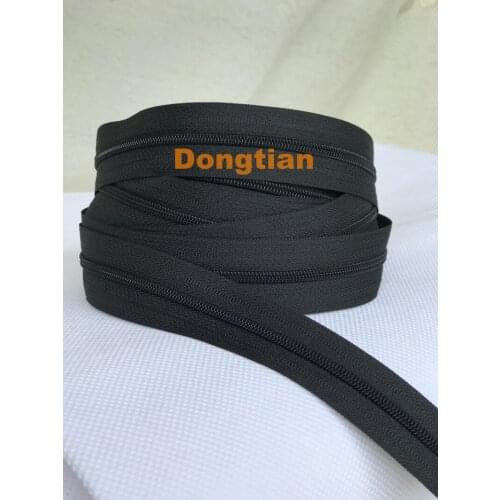 Dongtian 3Meters Thicken Black No.3 Nylon Zipper Long Zipper With 6pcs Zipper Sliders For Trousers Craft Quilt Sofa Cover