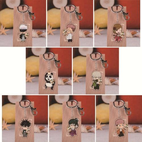 Jujutsu Kaisen Yuji Itadori Keychain Fushiguro Megumi Cosplay Two-sided Acrylic Keyring Anime Jewelry Fans Souvenir