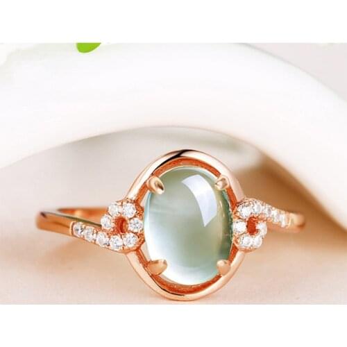 Dainty Female Moonstone Thin Open Ring Charm Rose Gold Color Engagement Ring Vintage Bridal Oval Wedding Rings For Women