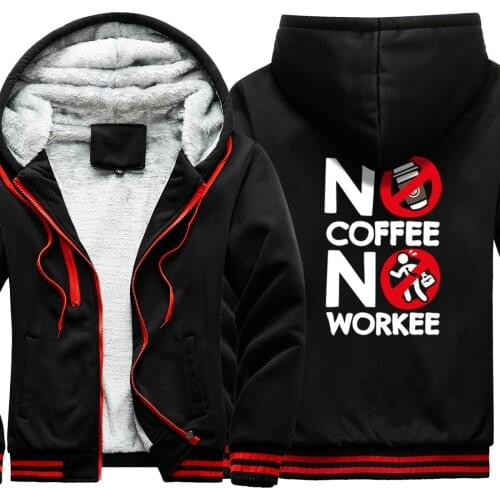 No Coffee No Workee Camouflage Raglan Thicken Jackets Mens Long Sleeve Fashion Hooded Casual Tops Retro Hip Hop sudadera hombre