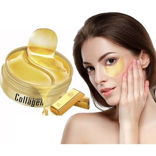 60Pcs Collagen Eye Mask Remove Eye Bags Dark Circles 24k Gold Essence Firming Eye Skin Anti Aging Stay Up Use Eye Care