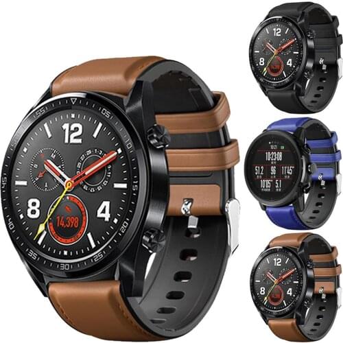 Leather Silicone Wrist Band Strap Watch Straps For Huawei Watch GT/2Pro Watch Accessories