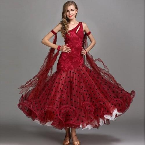 Red ballroom dance competition dresses tandard ballroom dress standard dance dresses flamenco costumes ballroom waltz dress