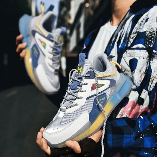 White Casual Shoes Street Wear Shoes Summer Breathable Mens Mesh Chunky Sneakers Men Casual Fashion Light Mens Causal