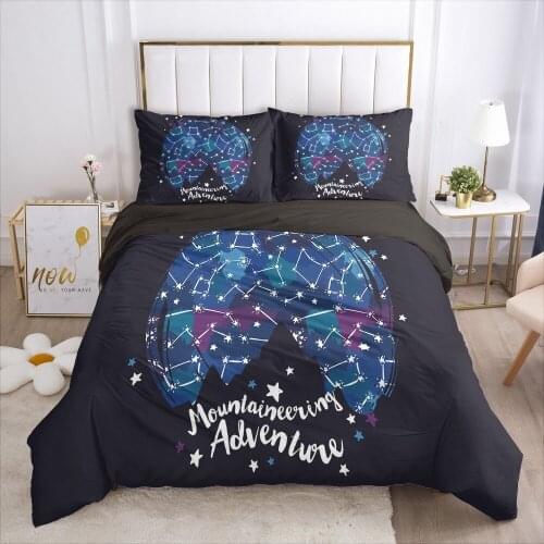 3D Black Star Duvet Cover Set Bedding Sets Quilt Covers Pillowcases Comforther Cases Double Single Full Twin Size Bed Linens