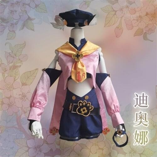 New Hot Anime Game Genshin Impact Diona Cosplay Costume Game Suit Uniform Halloween Party Outfit Clothing Set For Women