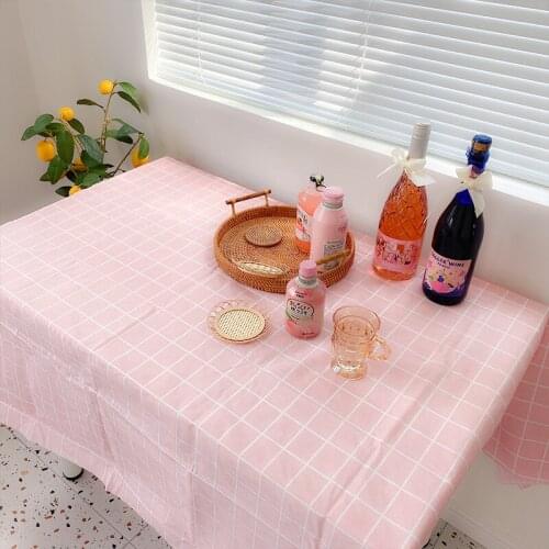 Plastic PVC rectangula grid printed tablecloth Waterproof Oilproof Home kitchen dining Table colth Cover Mat Oilcloth wash