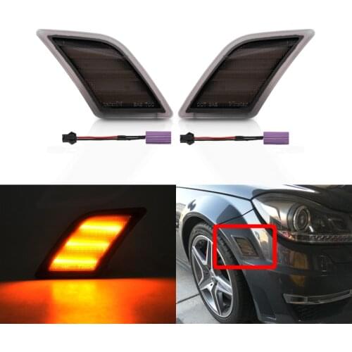 Direct Fits For Benz W204 C-Class CANbus Amber Led Side Marker Lights Turn Signal Lights Lamp C300 C350 C63 AMG SL65 AMG