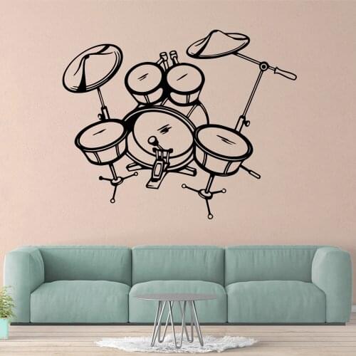 Romantic drum set Nursery Wall Stickers Vinyl Art Decals Kids Room Nature Decor Waterproof Wall Art Decal