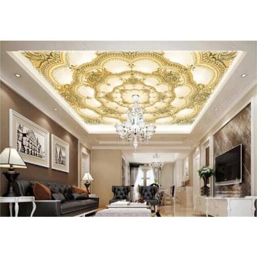 European Style Luxury Wallpaper Hotel Living Room 3D Ceiling Mural Landscape Photo Wall Paper Eco-Friendly Non-Woven Home Decor