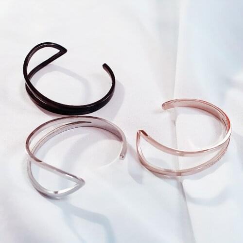 Sliver Rose Gold Stainless Steel bangle Grils Bracelets & Bangles Female Heart Love Charm Bracelet for Women Jewelry