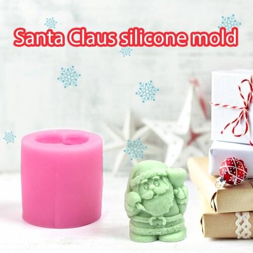 Silicone Soap Mold 3D Santa Claus Craft Art Chocolate Mold Craft Molds DIY Handmade Soap Candle Molds Cake Decoration Xmas Decor