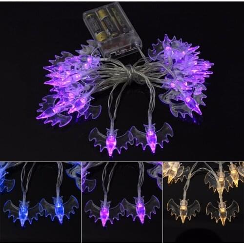 NewStyle 20 LED Bat String Lights Lamp Halloween Fairy Party Garden Window Hanging Decor 2019 Newest