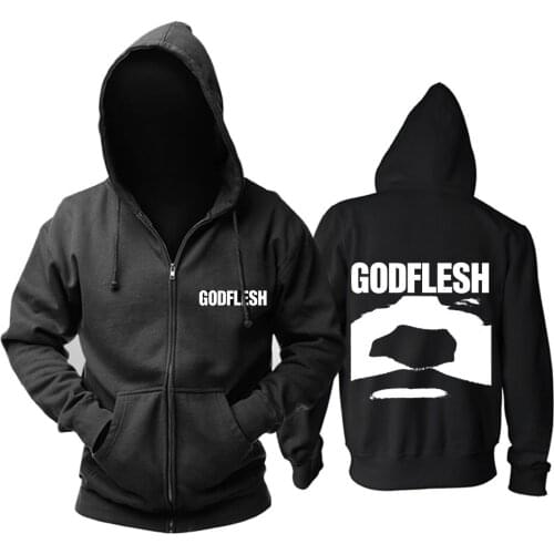2 designs Zipper Sweatshirt Nice soft and warm English industrial metal band Godflesh Rock black hoodies punk sudadera fleece
