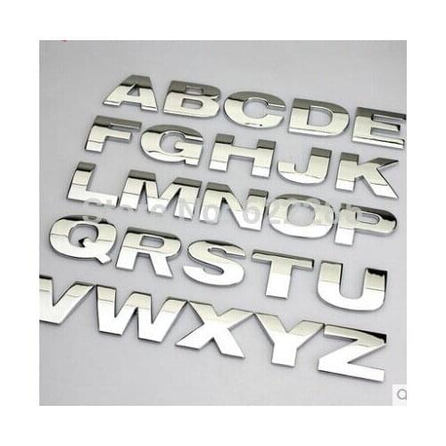 Top quality Personalized 3D metal English Letter emblem Digital Figure Number Chrome DIY Car word Badge Logo Automobile Stickers