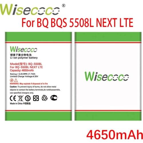 WISECOCO 4650mAh BQ-5508L Battery For BQS 5508L NEXT LTE Phone In Stock Latest Production High Quality Battery+Tracking Number