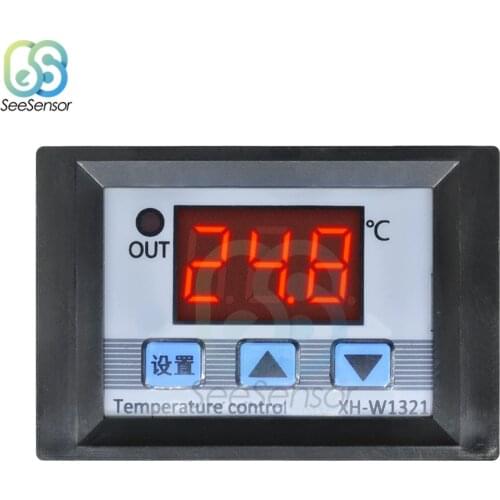 XH-W1321 DC 12V 10A LED Digital Temperature Thermostat Controller 10A Thermomter Control Switch Waterproof NTC Sensor Meter