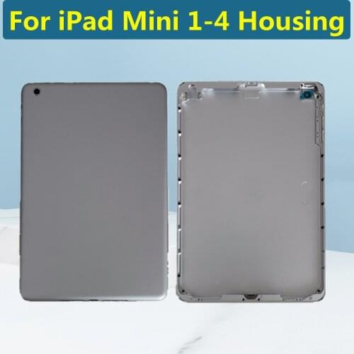 Back Housing For iPad Mini 1 2 3 4 Back Battery Cover Housing Case WiFi 3G Version For iPad Mini 4 Rear Housing Door Gray Silver
