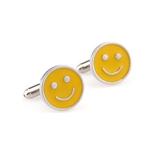 Yellow Smile Cufflink Cuff Link 4 Pairs Wholesale Free Shipping