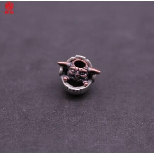 1PCS Hot Sale!!! Outdoor DIY Tool EDC Paracord Knife Bead White Copper Yoda Lanyard Pendant Survival Parachute Drop Pendant