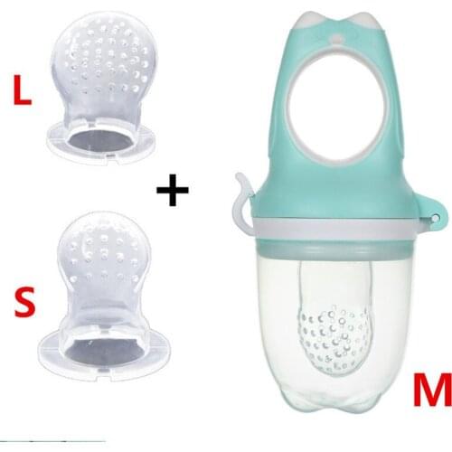 1pc of Handle Pacifier Feeder for Baby Food Grade Silicone PP Training Nipple Fresh Fruit Pacifier & 2pcs Pacifier Replacement