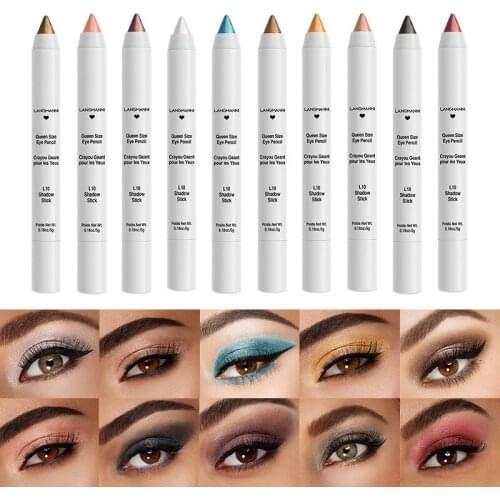 Langmanni 10 Color Eye Liner Pen Colored Eyeliner Waterproof Makeup Tool Blue Red Brown White Gold Glitter Eye Shadow Cosmestics