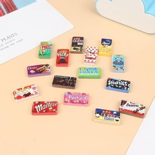 10pcs/lot Dollhouse Miniature Supermarket Food Resin Snacks Kitchen Decor Toys
