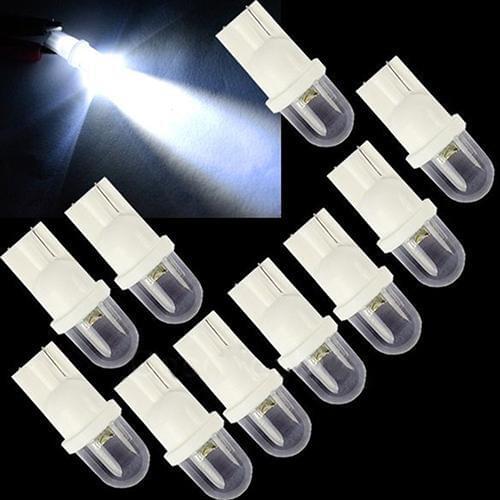 10Pcs Ultra Bright Car Vehicle Interior Side Light Cool White 12V T10 LED Bulbs