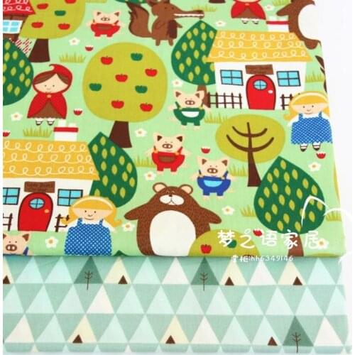 160cm*50cm cotton fabric cartoon fabric forest tree infant baby DIY bedding apparel dress patchwork fabric kids handwork cloth