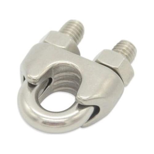 2PCS/lot) M22 SS304 Stainless Steel 22mm DIN741 U type Wire Rope Clip Cable Clamp Bolts Rigging Hardware M22 clamps