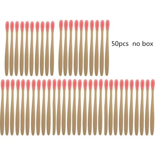 50pcs No box Natural Bamboo Toothbrushes Biodegradable Eco Friendly Wooden Toothbrushes (need box connet us)