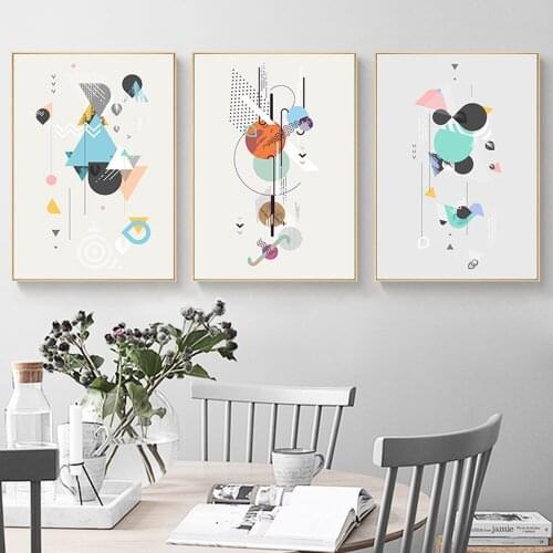 Abstract Nordic Contracted Geometric Design Abstract Poster Decorativo Wall Home Living Room Decoration