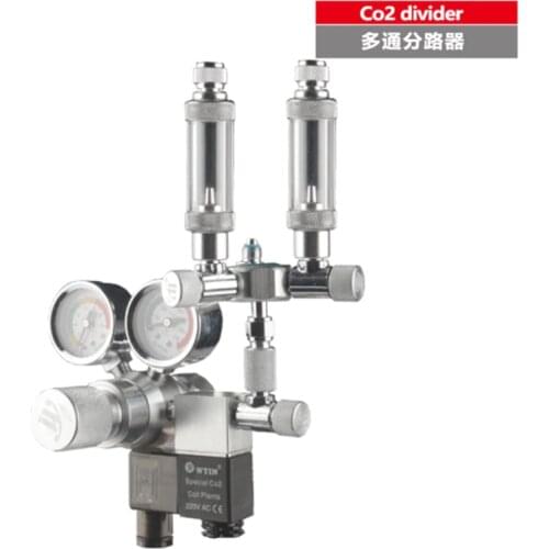 Aquarium W21.8 CO2 stainless steel aquarium regulator multi-channel shunt needle valve, solenoid valve bubble counter