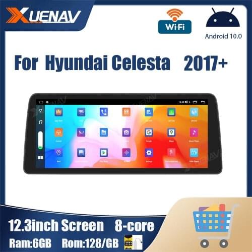 12.3 inch car radio For Hyundai Celesta 2017 2018 2019 2020 2021GPS Navigation HD Screen 8 core 128GB DVD Player