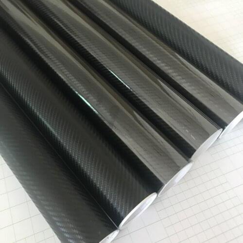 Car Styling 50cmx200cm Glossy Black 3D 4D 5D Carbon Fiber Vinyl Film Car Wrap With Air Free Bubble DIY Car Sticker