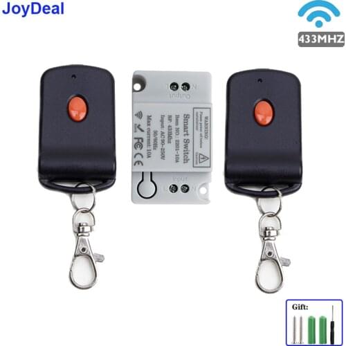 Smart Home AC 110V 220V 10A RF Relay Receiver Transmitter Light Lamp LED Remote Control Switch Power Fan Wireless ON/OFF Switch