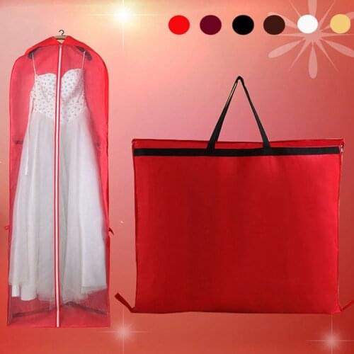 Large For Wedding Dress Dust Cover Zipper Gown Dustproof Cover Storage Bag Foldable Garment Clothes Case Protector