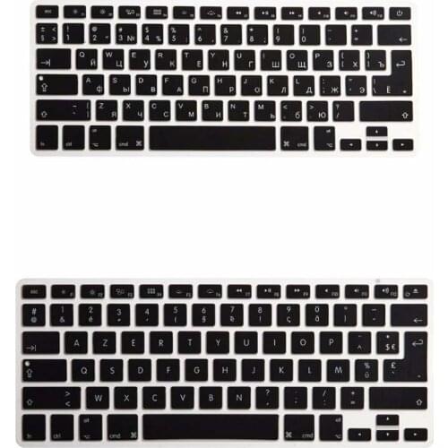 US/EU Universal Vision Keyboard Cover Layout Silicone Protector Skin for Macbook Pro 13 15 17 Air Retina Russian French