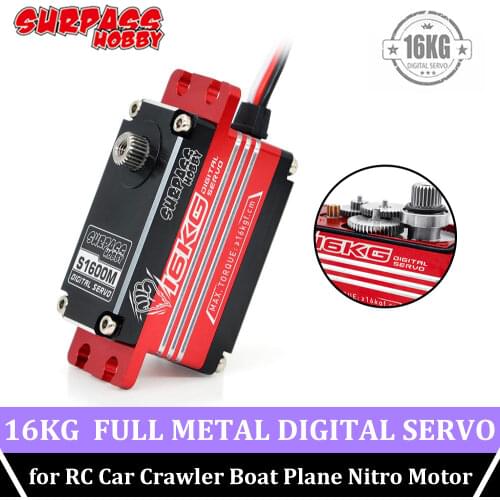SURPASS HOBBY 16kg Digital Servo Waterproof Servos Large Torque High Speed Full Metal Gear for RC Car Crawler Boat Traxxas Slash