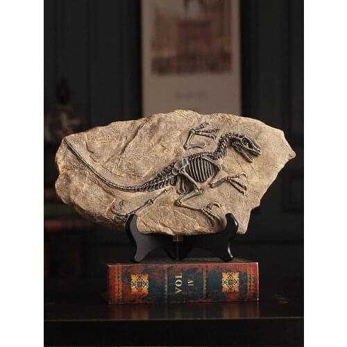 Nordic Creative Retro Dinosaur Fossil Resin Ornaments Art Office Desktop Furnishing Decoration Home Livingroom Figurines Crafts