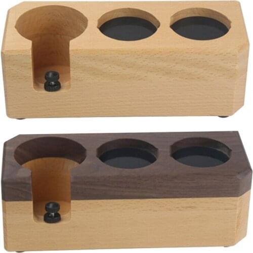 HOT Coffee Filter Tamper Holder Solid Wood Espresso Tamper Anti-Skid Filling Powder Holder For Barista Tools