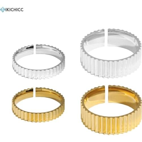 KIKICHICC 925 Sterling Silver Gold Women Irregular Geometric Two Size Ring Womne Open luxury Jewelry Gift Women Rock Puck