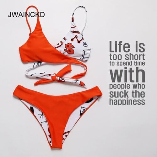 JWAINCKD Bikini Set Swimsuit Swimwear Women Biquini Sexy Bandage Beachwear Padded Bathing Suit Push Up Swimming Suit For Women
