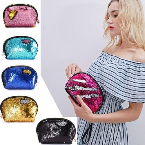 20PCS / LOT Creative Girl Coin Bag Sequin Coin Wallet Glittering Wallet Shell Coin Purse Women Handbag Wholesale