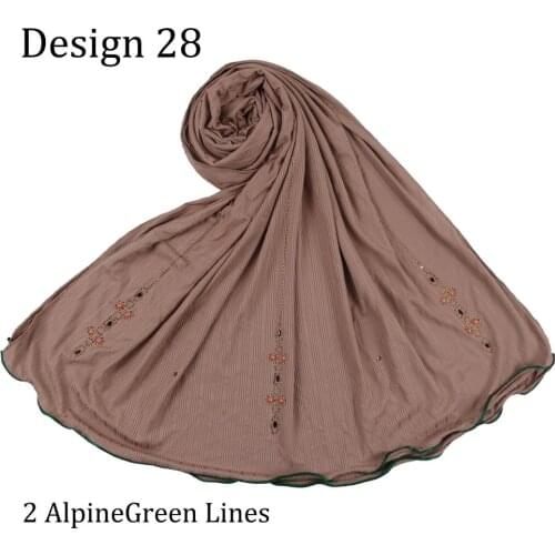 Hot Selling Quality Roma lined Stretch Shawl Fashion Hot Colors Muslim women jersey hijab scarf with Rhinestone