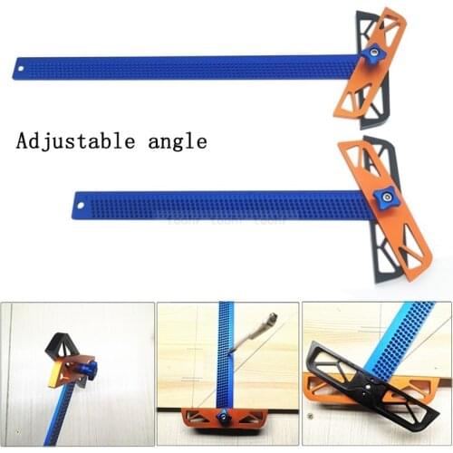 Adjustable angle Woodworking T Ruler T300/400mm Hole Positioning Crossed Marking Gauge Aluminum Alloy Scriber Measuring Tool